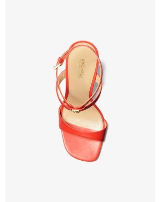 Michael Kors Pink Mk Amara Leather Sandal