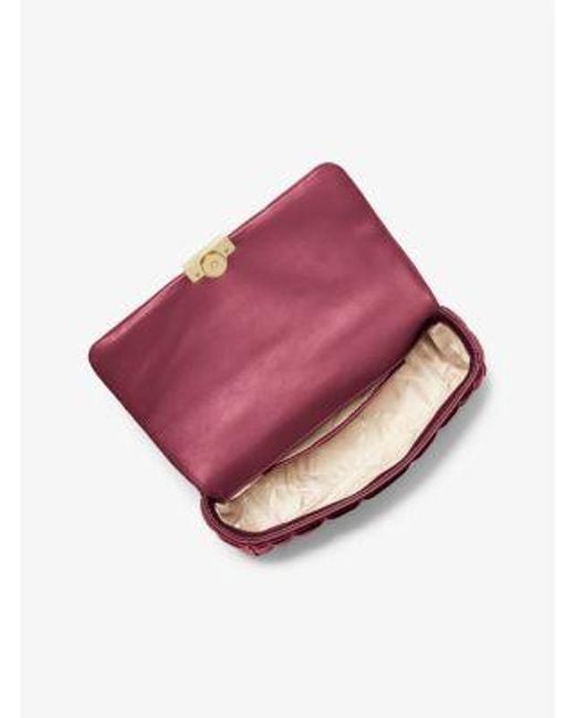 MICHAEL Michael Kors Purple Mk Tribeca Large Quilted Leather Shoulder Bag