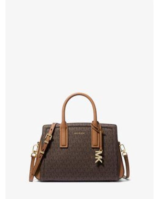 Michael Kors Brown Laila Small Signature Logo Satchel