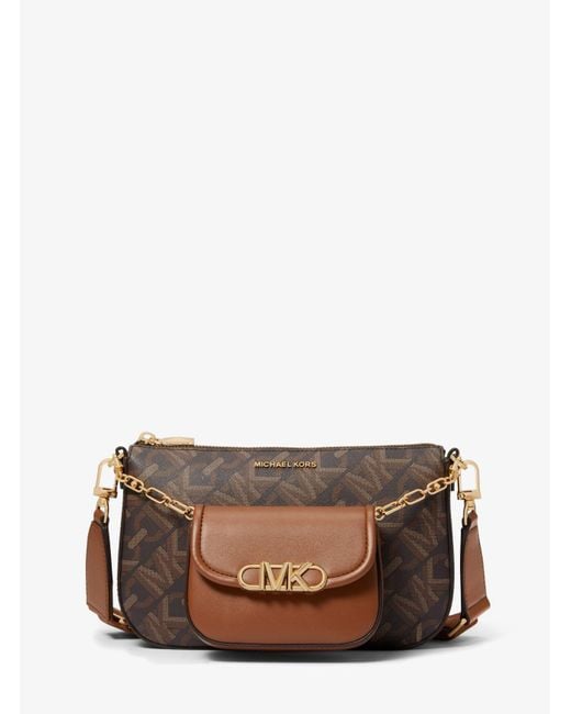 Michael Kors Parker Large Empire Signature Logo 2 in 1 Crossbody Bag in Brown Lyst UK