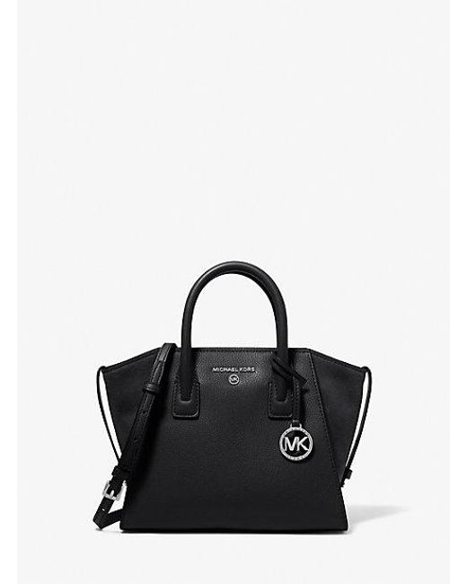 MICHAEL Michael Kors Black Mk Avril Small Leather Top-Zip Satchel
