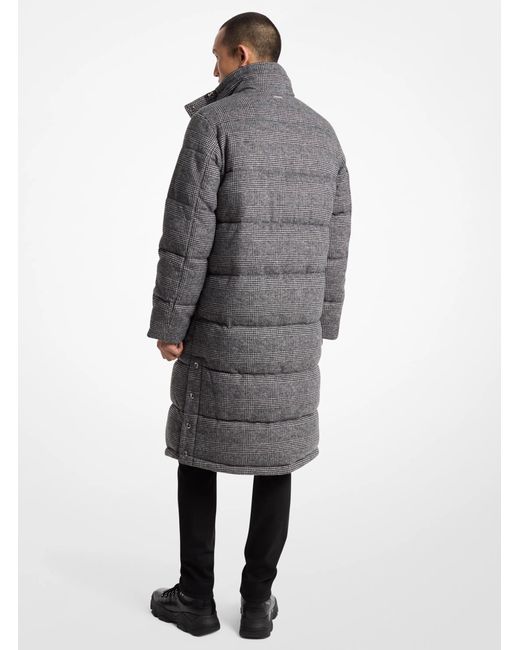 Michael Kors Gray Prince Of Wales Quilted Puffer Coat for men