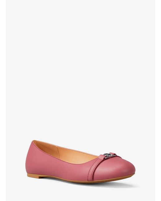 MICHAEL Michael Kors Pink Mk Mandy Leather Ballet Flat