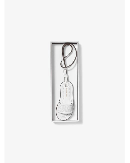 MICHAEL Michael Kors White Mk Signature Logo Slide Bag Charm