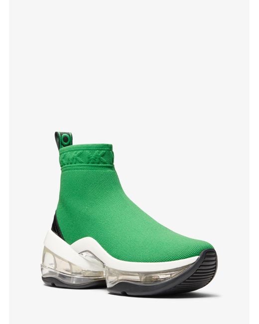 MICHAEL Michael Kors Green Olympia Extreme Stretch Knit Sock Sneaker