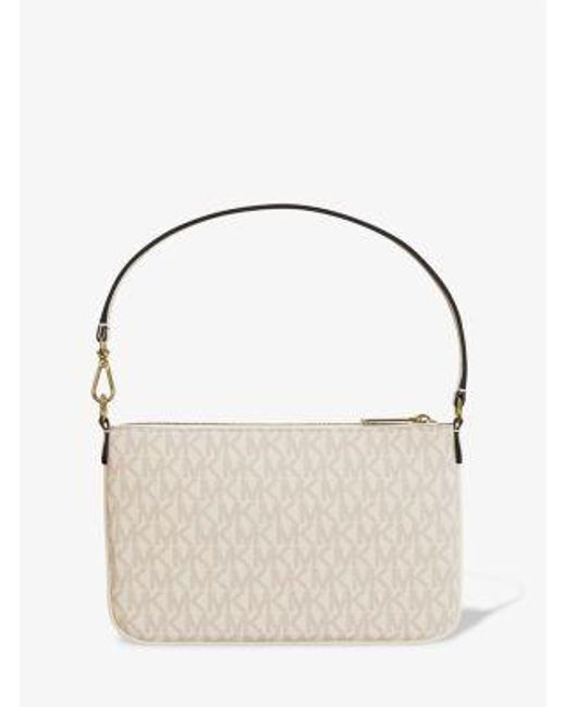 Michael Kors Natural Jet Set Small Signature Logo Convertible Wristlet