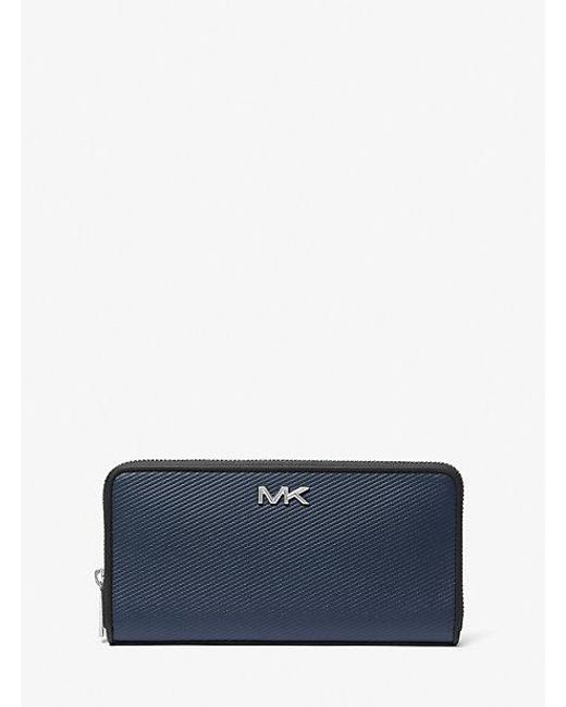 Michael Kors Blue Varick Leather Zip-around Wallet for men