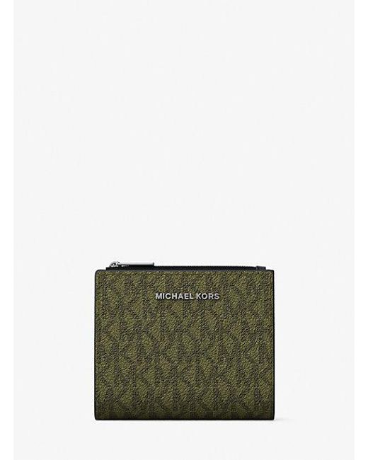 Michael Kors Green Mk Hudson Signature Logo Wallet for men