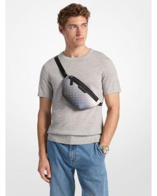 Michael Kors Gray Cooper Ombré Signature Logo Sling Pack for men