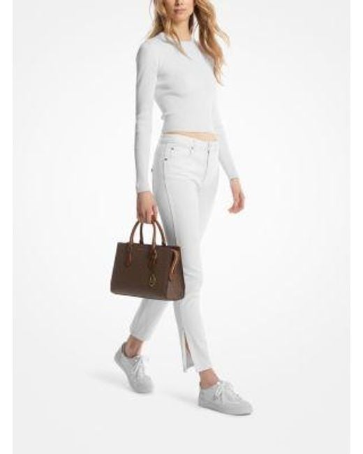 Michael Kors Brown Sheila Medium Logo Satchel