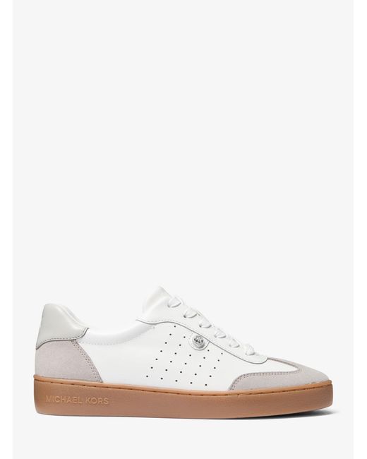 MICHAEL Michael Kors White Scotty Leather Sneaker