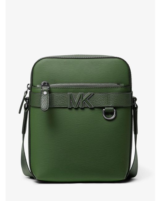 Michael Kors Green Hudson Leather Flight Bag for men