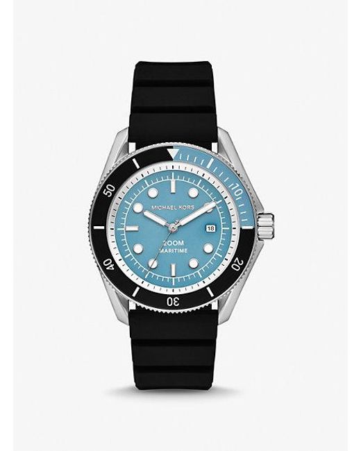 Michael Kors Blue Oversized Maritime Silicone Watch for men