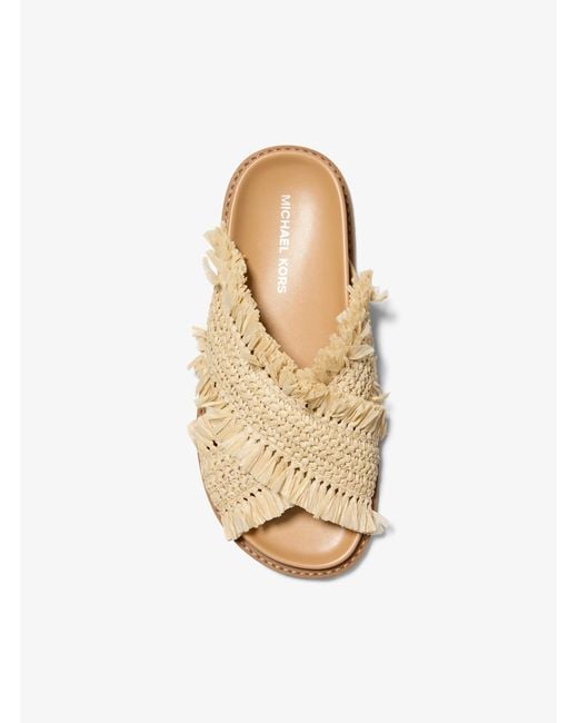 Michael Kors Natural Mk Peyton Fringe Crocheted Sandal