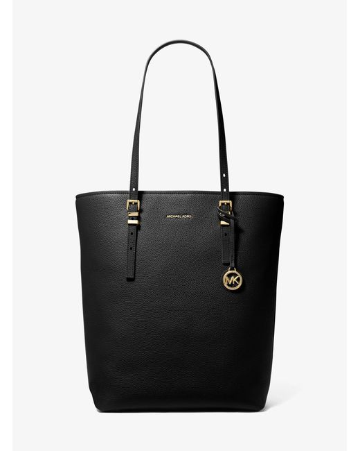 MICHAEL Michael Kors Black Mk Quinn Large Pebbled Leather Tote Bag