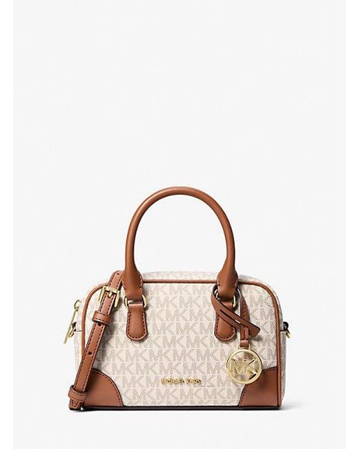 Michael Kors Natural Thompson Extra-Small Signature Logo Convertible Satchel