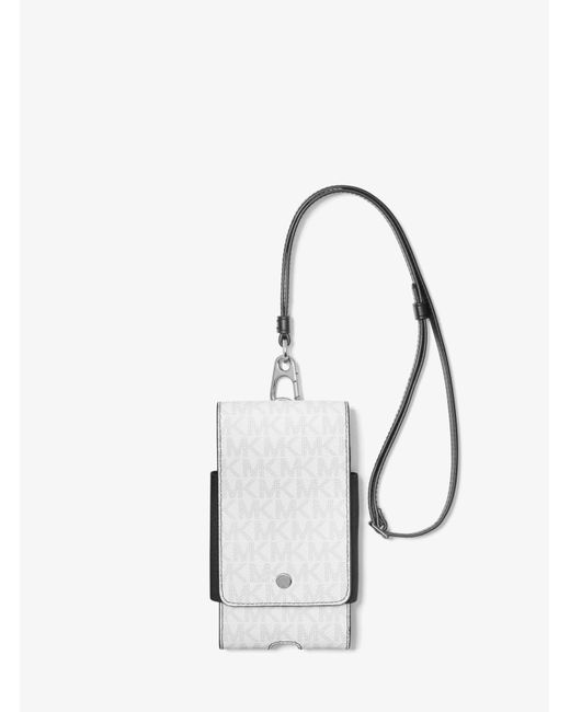 Michael Kors Mk Logo Smartphone Lanyard in White | Lyst