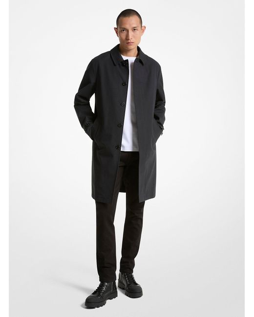 Michael Kors Black Mk Cotton Blend Balmacaan Coat for men