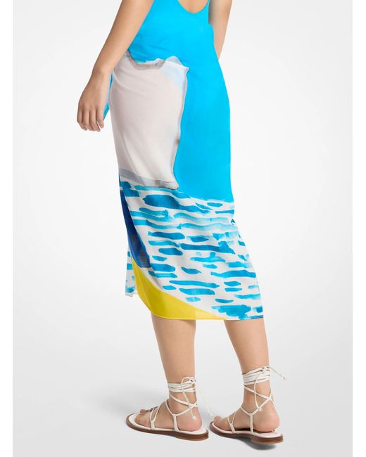 MICHAEL Michael Kors Blue X Christina Zimpel Cotton Lawn Sarong