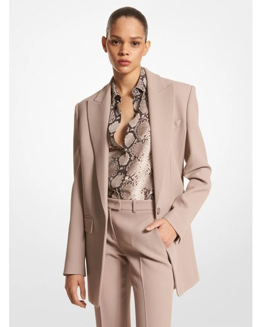 Michael Kors White Mk Darcy Double Crepe Sablé Blazer