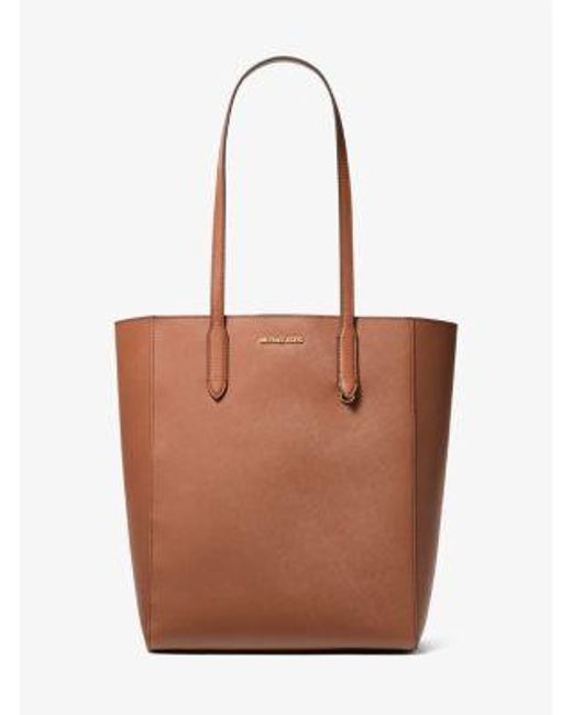 Michael Kors Brown Vincent Large Saffiano Leather Tote Bag With Card Case