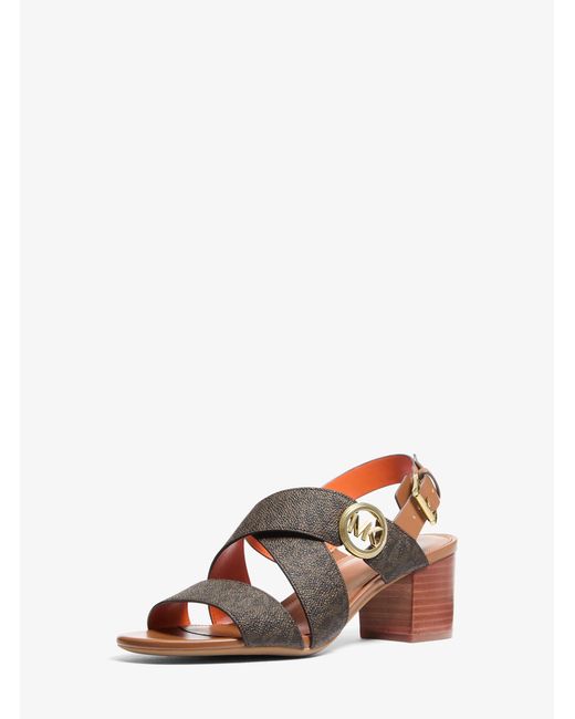 MICHAEL Michael Kors Brown Mk Vera Flex Signature Logo Sandal