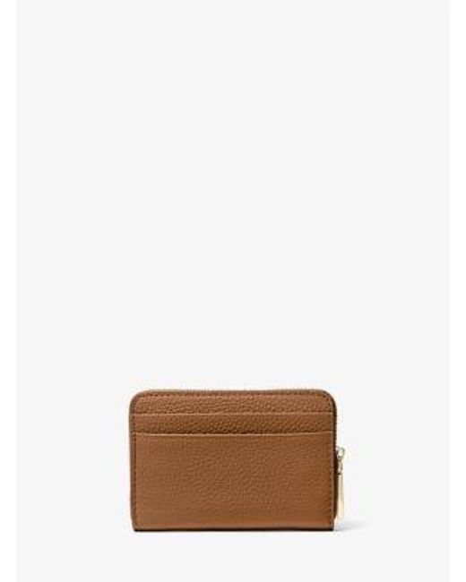 Michael Kors Brown Jet Set Small Pebbled Leather Wallet