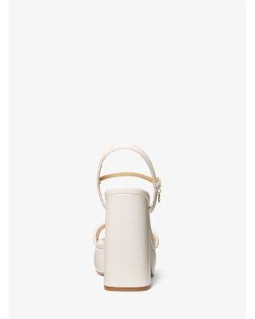 Michael Kors Natural Laci Leather Platform Sandal