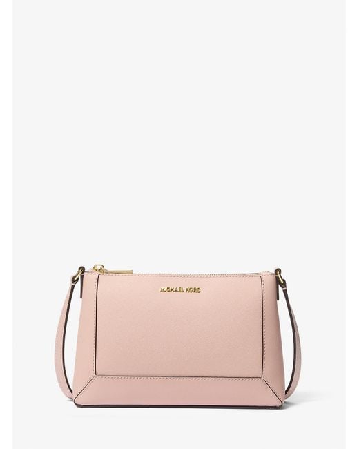 MICHAEL Michael Kors Pink Mk Sallie Medium Saffiano Leather Crossbody Bag
