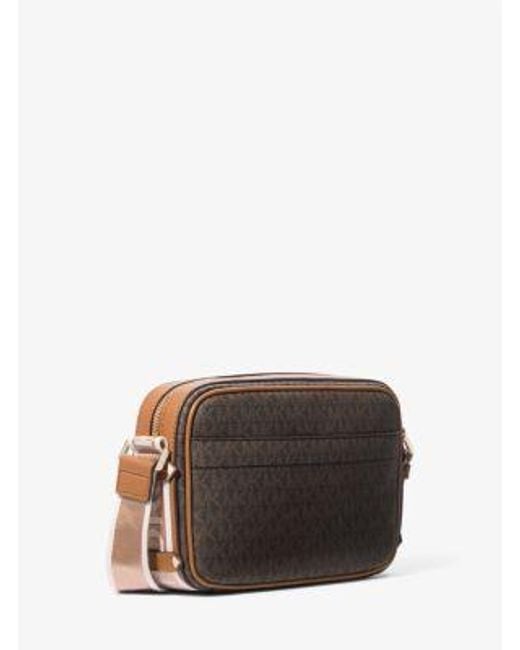 Michael Kors Brown Maeve Large Signature Crossbody Bag