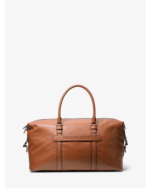 Michael Kors Brown Varick Leather Duffel Bag for men