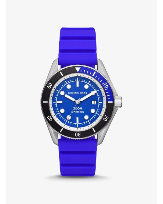Michael Kors Blue Maritime Three-hand Silicone Watch 42mm for men
