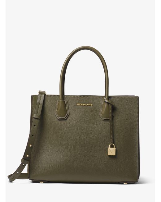 Borsa tote Mercer grande a fisarmonica in pelle martellata di