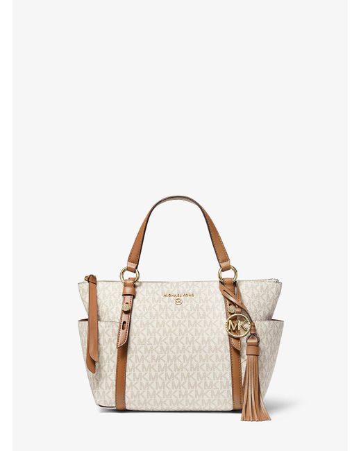 MICHAEL Michael Kors Natural Mk Sullivan Small Logo Top-Zip Tote Bag
