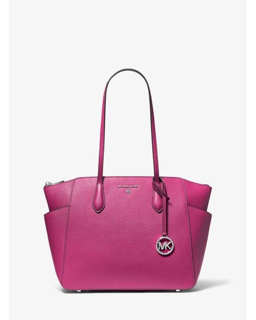 Michael Kors Pink Marilyn Medium Saffiano Leather Tote Bag