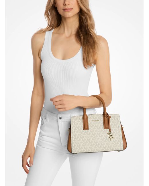 Michael Kors Natural Laila Small Signature Logo Satchel