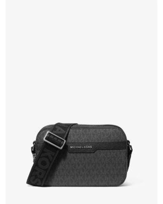 Michael Kors Black Hudson Signature Logo Camera Crossbody Bag for men