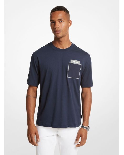 T-shirt in cotone con stampa di Michael Kors in Blue da Uomo