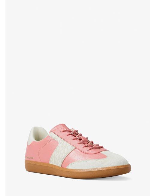 MICHAEL Michael Kors Pink Mk Jovie Leather And Signature Logo Trainers