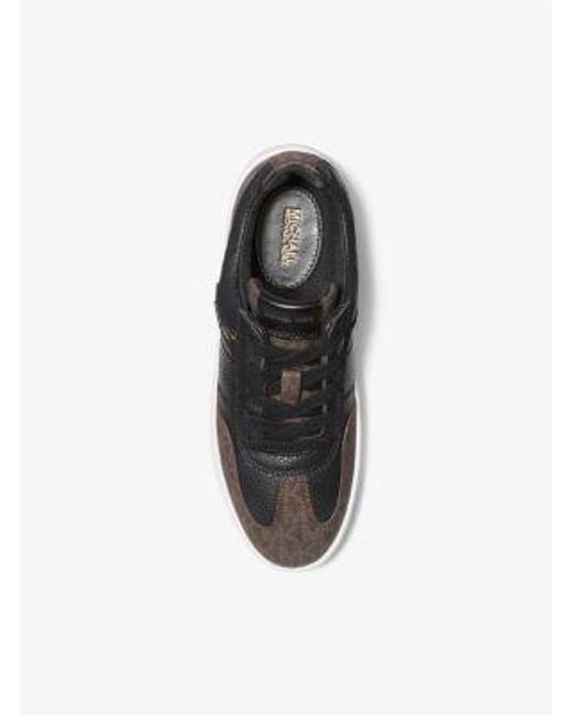 Michael Kors White Kai Mixed-Media Sneaker