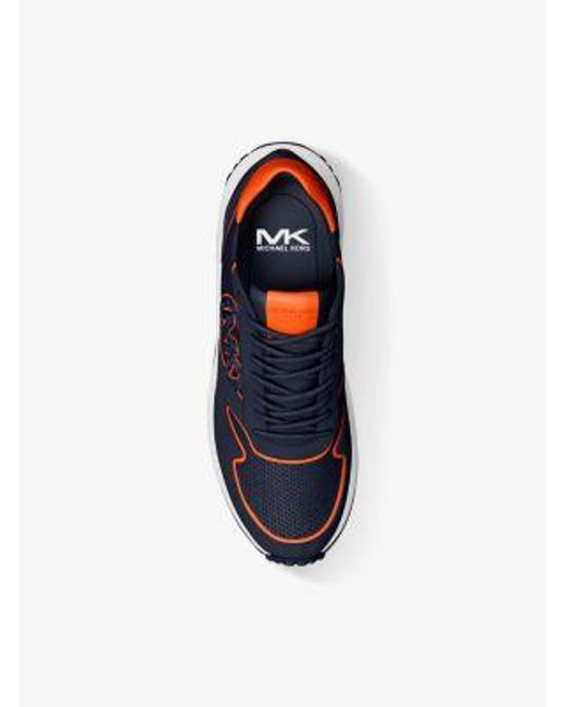 Michael Kors Blue Dax Mixed-Media Trainer for men