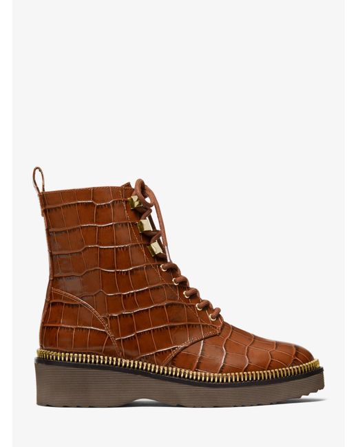 chestnut combat boots
