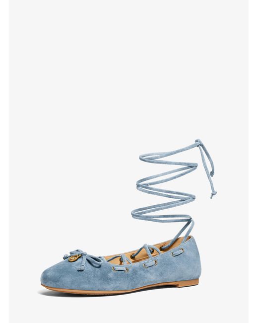 MICHAEL Michael Kors Blue Mk Shae Flex Suede Ballet Flat