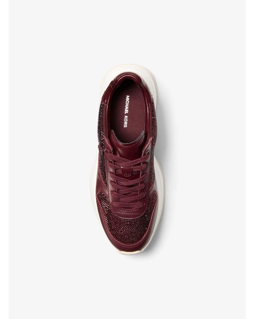 Michael Kors Purple Mk Arla Metallic Leather Trainer