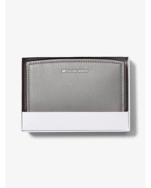 MICHAEL Michael Kors Gray Mk Bryant Medium Pebbled Leather Wallet