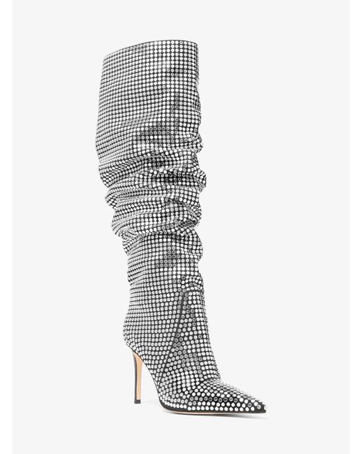 MICHAEL Michael Kors White Mk Dawn Studded Boot