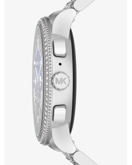 Michael Kors Gen 6 Camille Pavé Silver-tone Smartwatch in Gray | Lyst