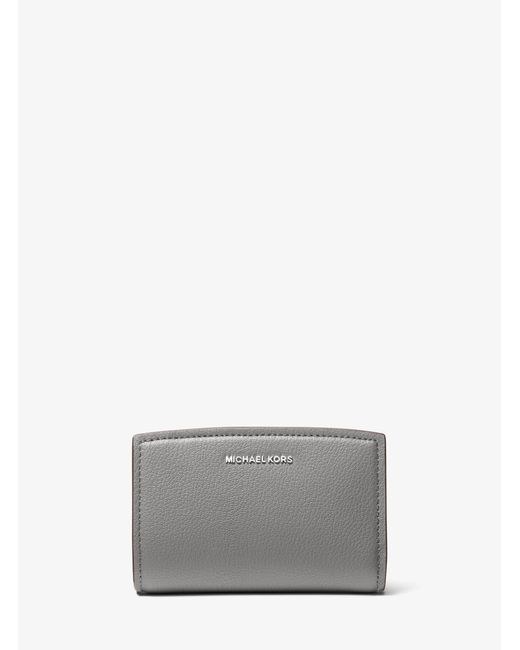 MICHAEL Michael Kors Gray Mk Bryant Medium Pebbled Leather Wallet