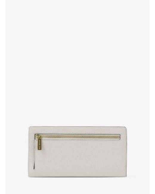 Michael Kors White Carson Large Pebbled Leather Wallet