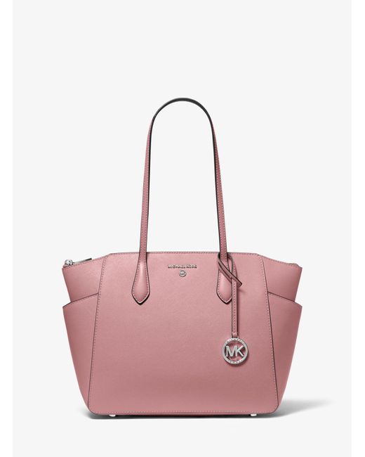 Michael Kors Marilyn Medium Saffiano Leather Tote Bag in Pink Lyst